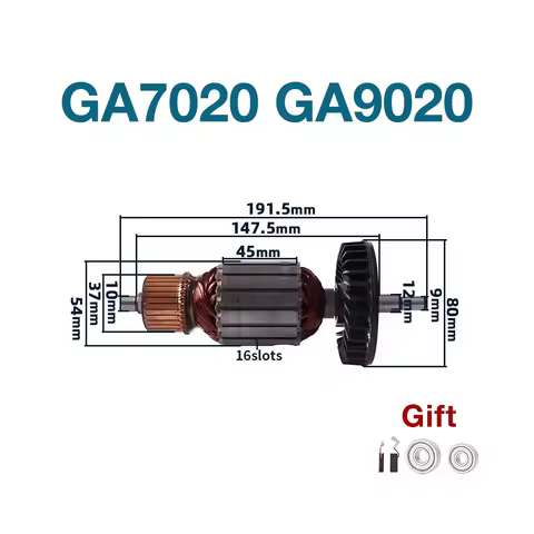 AC220V-240V Armature Rotor Anchor Replace for Makita Angle Grinder GA7020 GA9020 Rotor Power Tool Ac