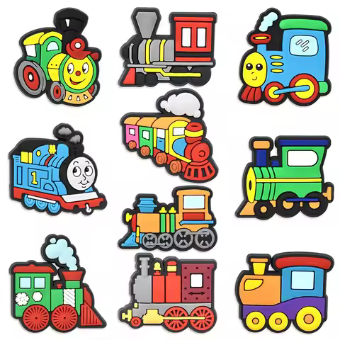 10PCS Cartoon Thomas & Friends Shoe Charm Wholesale PVC beach bag clog Wristband Decor Buckle Sandal