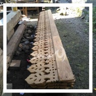 Lisplang ornamen daun waru lebar 30cm ukir kayu jati lawas murah