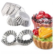 10pcs Aluminium Acuan Tart Shell Tart Mould Egg Tart Kuih Tart Fruit Tart Cheese Tart 3.5cm 4.5cm 5c