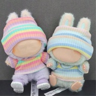 (Chỉ quần áo và mũ cho búp bê) Dành cho búp bê 17cm, quần áo tiệc cho búp bê, mũ len có viền và áo t