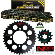 NOO LAMLUKKA BLACK SPROCKET 415 CHAIN O-RING 1 SET LC135 RXZ Y125Z YAMAHA 4HOLE Y15 Y16 RACING ORING