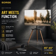 Brateck FS28-44F-04 Easel Studio Tripod TV Floor Stand with Shelf for 43-65 Inch TVs Wood Legs