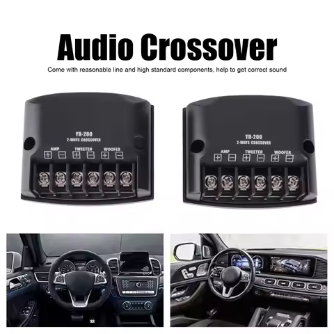 2 Way Audio Filter Audio Crossover Car 2 Way Speaker Frequency Divider 12V 60W High Frequency Capaci