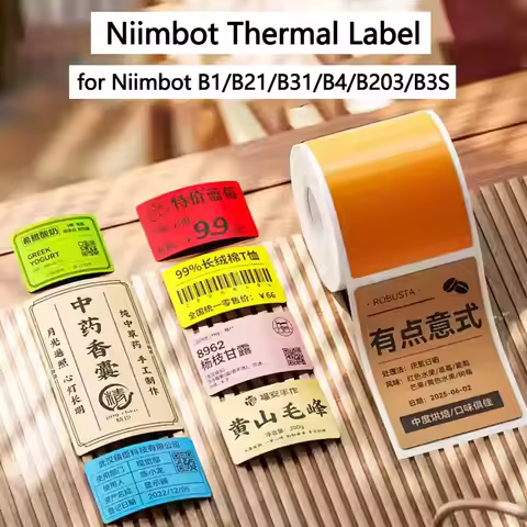 NiiMbot B1/B21/B31/B4/B203/B3S Label Waterproof Tear-Resistant Price Tag Pure Color Sticker Niimbot 