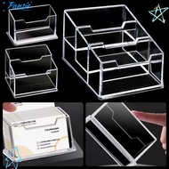 PANSIE 1Pcs Business Card Box, Acrylic Plastic  Transparent Bussiness Card Holder, School Office Sup