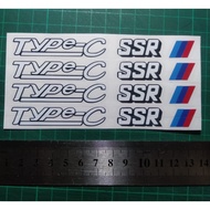 [Sticker Rim Kereta] Sticker Rim SSR Type C. Sesuai Untuk Saiz RIM15 & 16.
