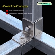 HONEYROOM Pipe Fixed Joint, solderless galvanizing Square Tube Connector,  Fixed Pipe Clamp 40*40mm 