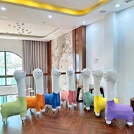 Alpaca long neck camel chair with wheels, Cute and Comfortable Stuffed Animal Seat for Children, Ped