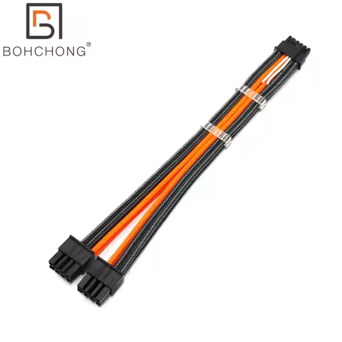 Premium 600W 12VHPWR 12+4Pin to 2pcs CPU Male 8Pin ATX 16AWG Modular Cable Power Supply Cable for Co