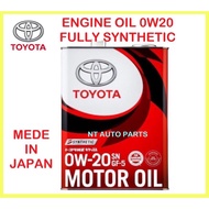 100% Original Toyota 0W-20 0W20 Synthetic SP GF-6A Engine Oil 4L - Imported from Japan - Motor Oil 4