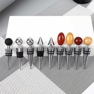 Mahogany Round Head Stainless Steel Red Wine Stopper Bar Wine Mouth Creative Household Sealed Wine S