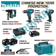 MAKITA 12Vmax COMBO SET CORDLESS Rotary Hammer HR166DZ + CORDLESS Driver Drill HP333DZ + CORDLESS Im