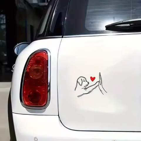 Dog Lovers Clear Vinyl Car Sticker Warm Dog Boxing Design Durable Waterproof Auto Accessories Exteri