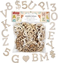 Incraftables Wooden Letters for Crafts (2 inch Big). A-Z Alphabet Unfinished Wood Letter with 0-9 Nu