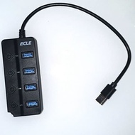 Jual USB 4 Port HUB 3.0 High Speed - ECLE Original