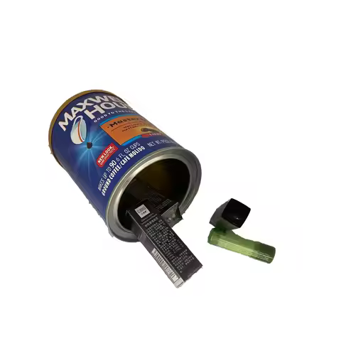 Diversion safe Maxwell Coffee Stash Can with Food Grade Smell Proof Bag Hidden Compartment for Keys,