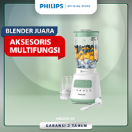 [EXTRA DISKON 50K] Philips Blender 5000 Series HR2222/30- Jar Kaca 2 L - Aksesoris Multifungsi -Dry Mill- Problend Crush Technology- Mudah dibersihkan - Dessert Green