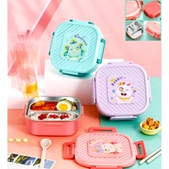 STAINLESS STEEL LUNCH BOX 3 5160 1000ml FREE SPOON FORK//STAINLESS STEEL LUNCH BOX