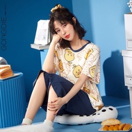 ♣sleepwear for women ✅NEW!!!  
 Sleeve Silk Women'sSleepwear Ice-Silk Cotton Pajama Cute