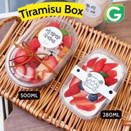 Transparent Cake Tiramisu Box Container / Bekas Kek Tiramisu Viral 500ml & 280ml [25pcs]