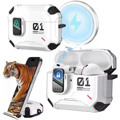2026 for AirPod Pro 3 Case With Lock Automatic Switch for Men AirPods 4 Pro2 Pro3 Magsafe Wireless C