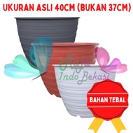 Ori Pot Tawon 40 Cm Putih Pot Plastik Bunga Tanaman Jumbo Besar