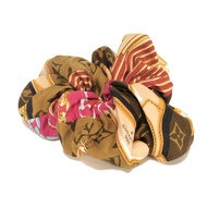 二手LOUIS VUITTONChouchou Tro Choux LV 圓形金鍊 Signature 顏色 Monogram Reverse Silk ブラウン髮夾 M76954