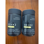 Sport Research Vitamin D3 + K2 Plant Based 30 60 Veggie Softgels