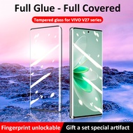 Fingerprint Unlock For Vivo V27 Pro V27Pro 5G Full Glue Coverage Curved Tempered Glass Screen Protec
