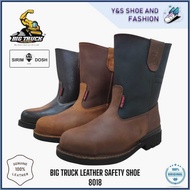(SIRIM LOW PRICE) BIG TRUCK Premium Leather HIGH CUT Safety Boot Shoes | Kasut Safety Big Truck 8018