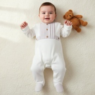 Babyshop Giggles Cotton Round Neck Long Sleeves Sleepsuit With Snap Button Closure