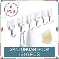 GANTUNGAN Powerful 6-piece hanger 6-piece hookHOOK 6-piece hook hanger Powerful 6-piece hook hanger 