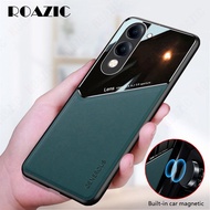Roazic Cho Vivo Y04/Vivo Y29S 5G vỏ điện thoại Da Bìa Được Xây Dựng Trong Xe Hơi Kim Loại tấm kính Ố