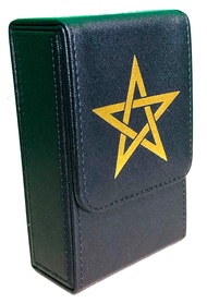 Leather Pentagram Tarot Card Case Deck Box Storage Box Magnet Opening and Closing Standard Size Taro