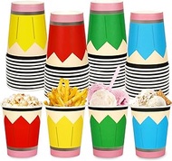 Whaline 40Pcs Back to School Pencil Paper Cups 9 oz Disposable Coffee Cup 4 Colors Pencil Shaped Par