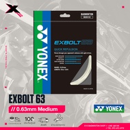 YONEX EXBOLT 63 Badminton Strings 0.63mm Braided Fiber Made In Japan Outstanding In The Story Of Force To Send The Ball Reduce Shock Absorption Hand Control The