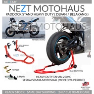 Universal Paddock Stand ( Front / Rear ) / Alloy / Front Wheel Chock HEAVY DUTY ALL SUPERBIKE MOPED