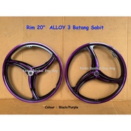 Rim 20   3 Batang sabit Sport rim tiga batang sabit size 20" sesuai untuk basikal