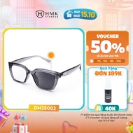 HMK Eyewear Sun Color Changing Glasses 0 Degree Anti-UV Square Glasses Fashion for Men and Women - D