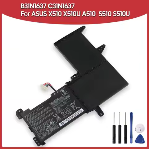 Replacement Battery B31N1637 For ASUS F510U A510 S510 X510 X510U S510U F510 C31N1637 42Wh 3653mAh