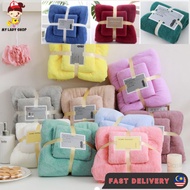 🇲🇾Ready Stock 70 x140cm + 35x75cm Microfiber Bath Towel Absorbent Water High Quality Towels Tuala Ma