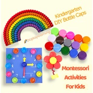 Dcplaylearning Colorful Plastic Bottle Caps DIY Craft Materials For Kindergarten Children Creative Art Craft Montessori