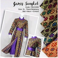 baju gamis batik terbaru warna ungu