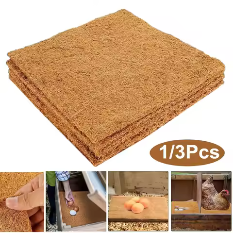 1/3PCS Natural Coconut Fiber Mat Pet Nesting Pads 30x30cm for Chicken/Reptiles Terrarium Nest Boxes 