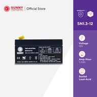 SUNNY เเบตเตอรี่เเห้ง SLA 12V 1.3Ah รุ่น SN1.3-12 Battery Sealed Lead Acid เหมาะสำหรับไฟสำรองฉุกเฉิน