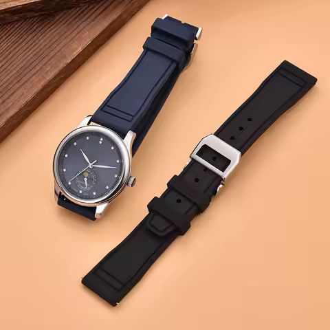 FKM Rubber Watch Strap Quick Release Butterfly Buckle Sport Band For IWC Big Pilot Mark Portugieser 