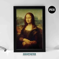 POSTER HIASAN DINDING LUKISAN REPRO MONALISA LEONARDO DA VINCI 12RP 45X30CM
