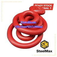 Red silicone O-ring sealing ring CS3.55mm*ID17-300mm waterproof ring high temperature resistant seal
