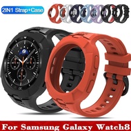 Case+Strap For Samsung Galaxy Watch 8 44MM 40mm 46MM Strap Silicone Breathable Strap Replacement Ban